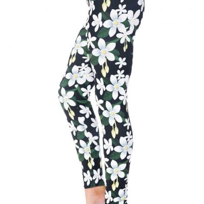 Reg One Size Womens Creamy Soft Daisy Bloom Leggings - Usa Fashion™